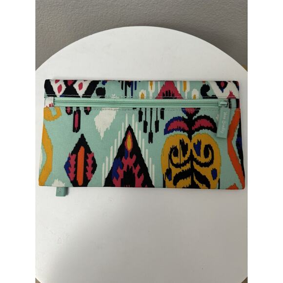 Vera Bradley Western Aztec Print Double Sided‎ Zippered Pencil Pen Pouch/Case - Picture 1 of 4
